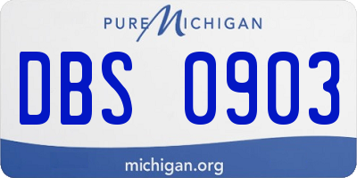 MI license plate DBS0903