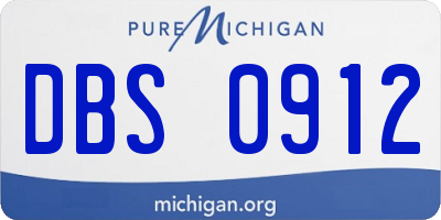 MI license plate DBS0912