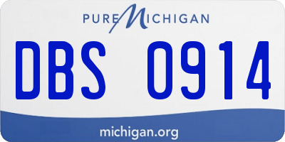 MI license plate DBS0914
