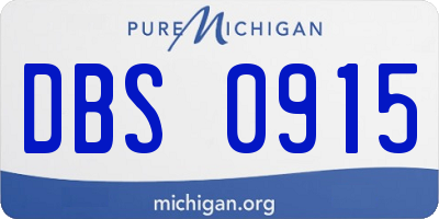 MI license plate DBS0915