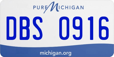 MI license plate DBS0916