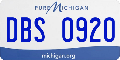 MI license plate DBS0920