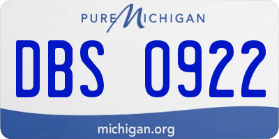 MI license plate DBS0922