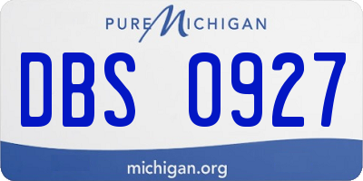 MI license plate DBS0927