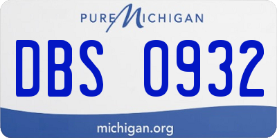 MI license plate DBS0932