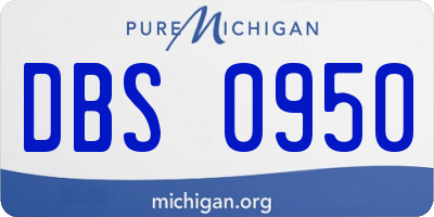 MI license plate DBS0950