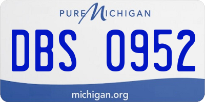 MI license plate DBS0952