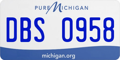 MI license plate DBS0958