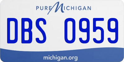 MI license plate DBS0959