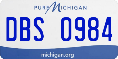 MI license plate DBS0984