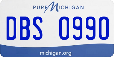 MI license plate DBS0990