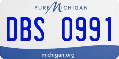 MI license plate DBS0991