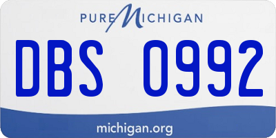 MI license plate DBS0992