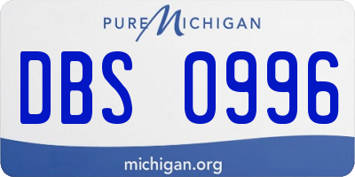 MI license plate DBS0996
