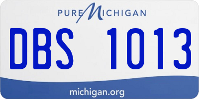 MI license plate DBS1013