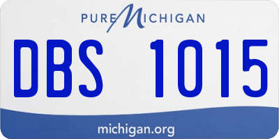 MI license plate DBS1015