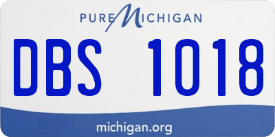 MI license plate DBS1018
