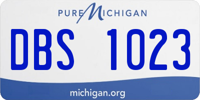 MI license plate DBS1023