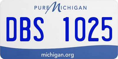 MI license plate DBS1025
