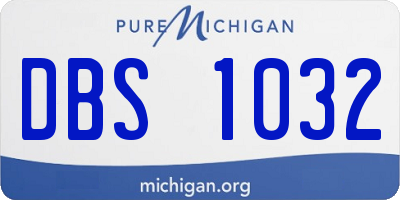 MI license plate DBS1032