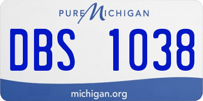 MI license plate DBS1038