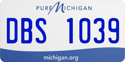 MI license plate DBS1039