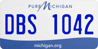 MI license plate DBS1042