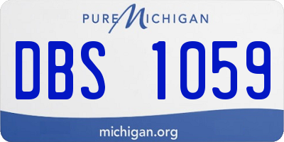 MI license plate DBS1059