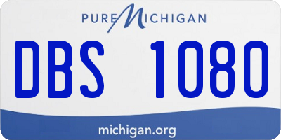 MI license plate DBS1080