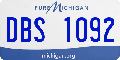 MI license plate DBS1092