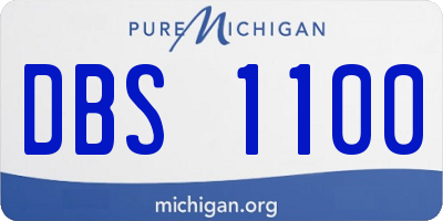 MI license plate DBS1100