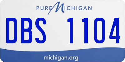 MI license plate DBS1104
