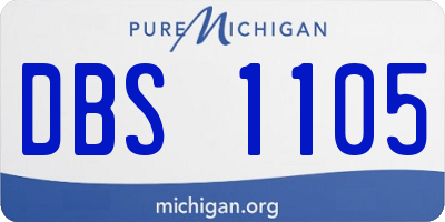 MI license plate DBS1105