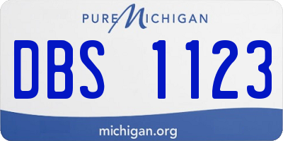 MI license plate DBS1123