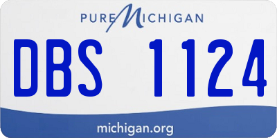 MI license plate DBS1124
