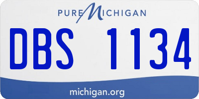 MI license plate DBS1134
