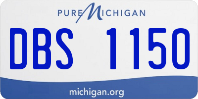 MI license plate DBS1150