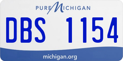 MI license plate DBS1154