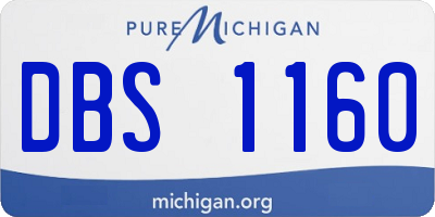 MI license plate DBS1160