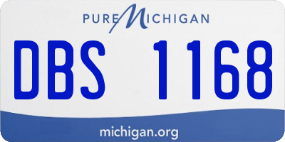 MI license plate DBS1168