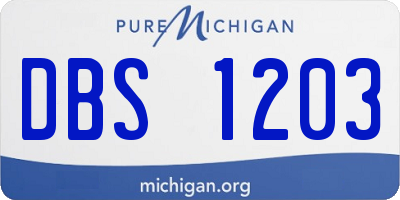 MI license plate DBS1203