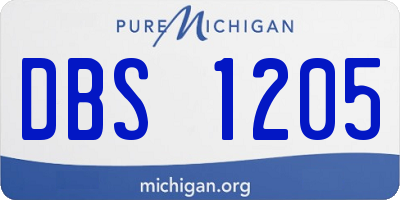 MI license plate DBS1205