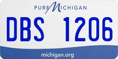 MI license plate DBS1206