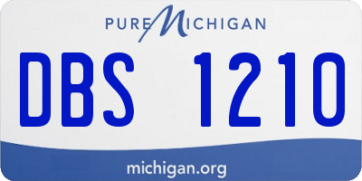 MI license plate DBS1210