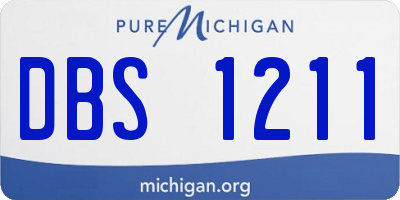 MI license plate DBS1211