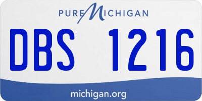 MI license plate DBS1216