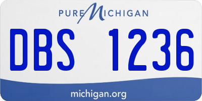 MI license plate DBS1236