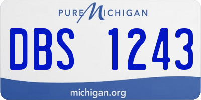 MI license plate DBS1243