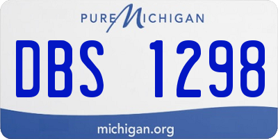 MI license plate DBS1298