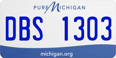 MI license plate DBS1303